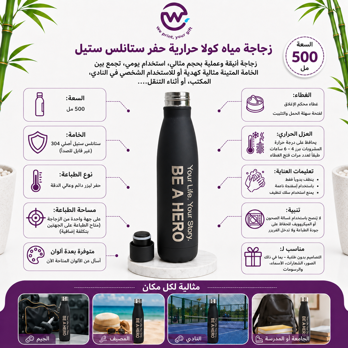 قارورة مياه حرارية سوداء - اشترِ 2 واحصل على 1 مجانًا