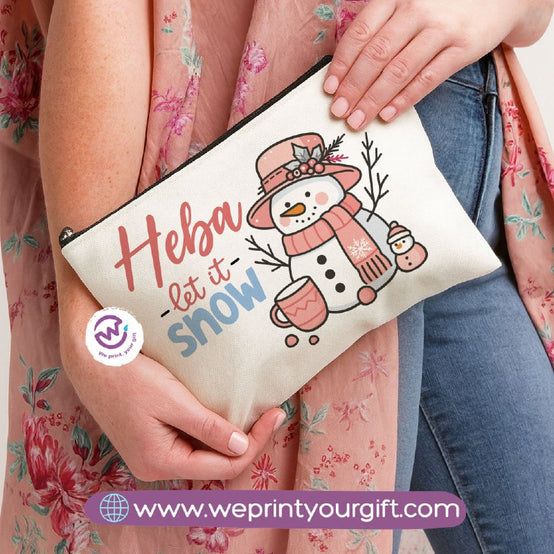 Christmas Makeup Bag & Pencil Case – Premium Cotton Pouch (23×17 cm)