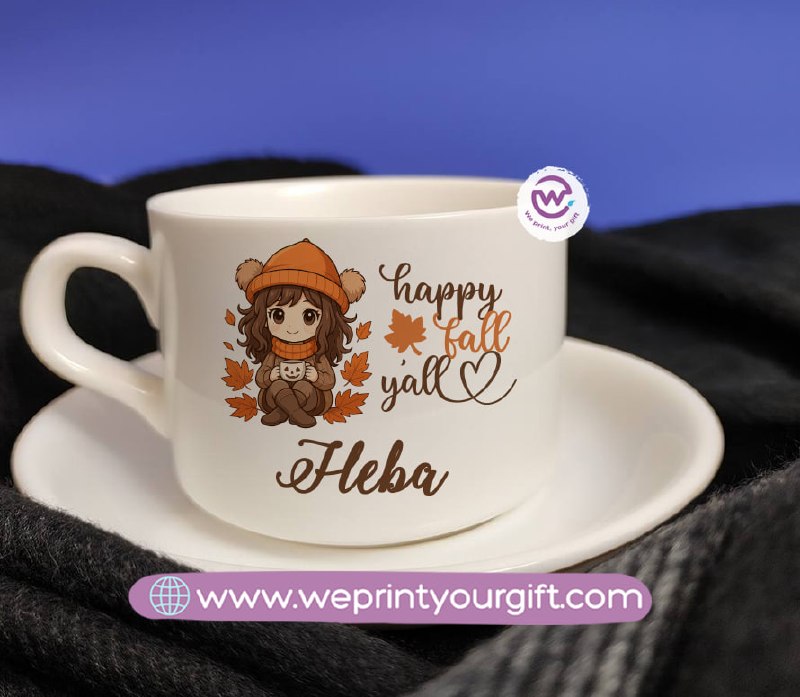 Personalized Coffee Cup with Saucer – One Art Design Collection