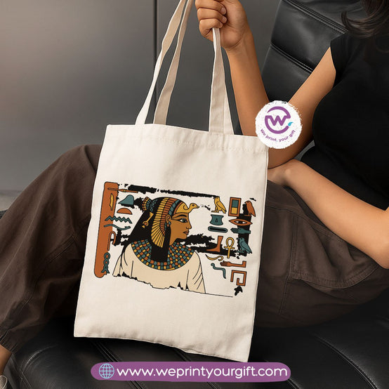Ancient Egyptian Heritage Canvas Tote Bag – Premium Heavy Fabric