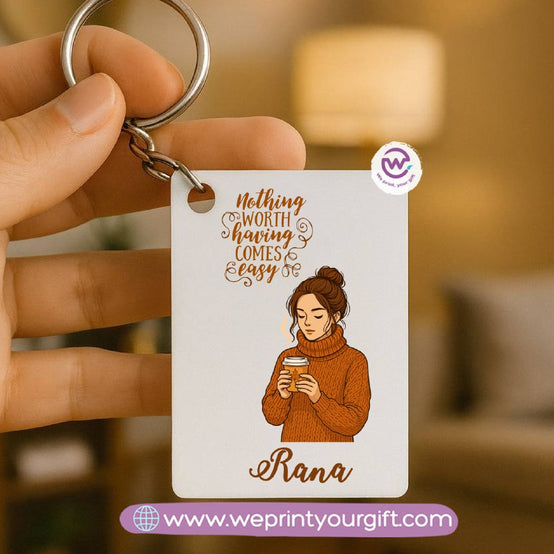 Personalized Wooden Keychain – One Art & Custom Designs