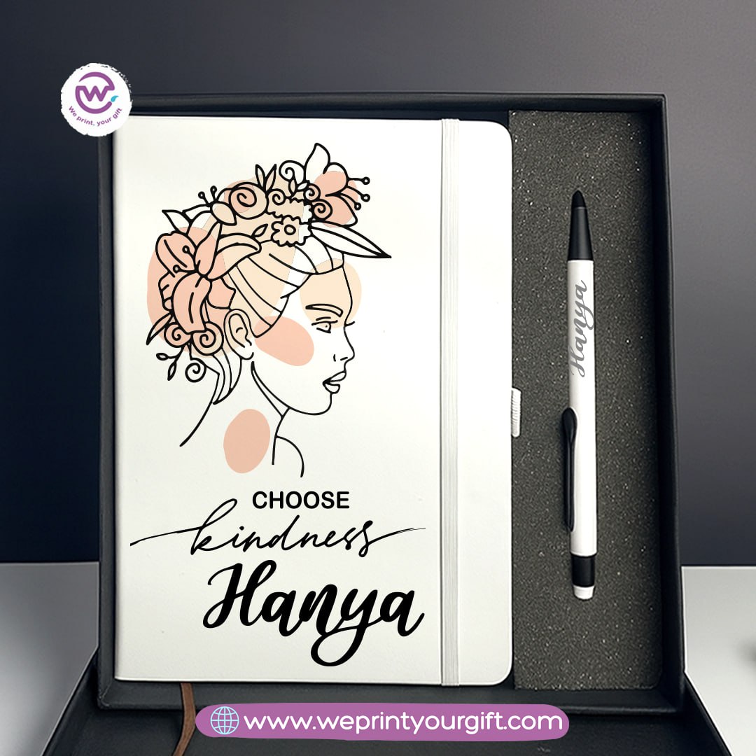 One Line Art Personalized Gift Box – Custom Notebook & Engraved Pen Set