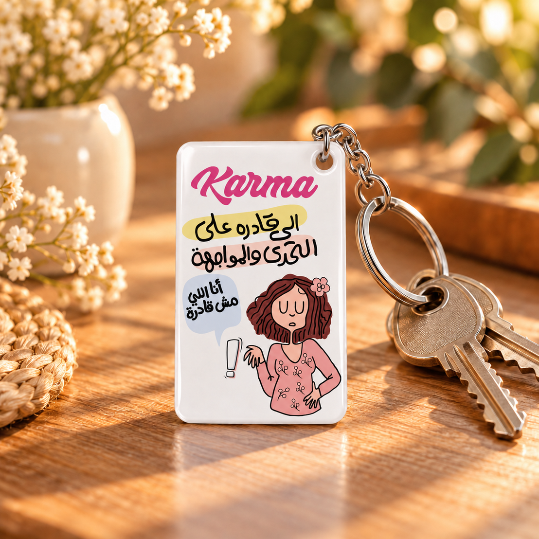 Funny Cartoon Comics Clear Acrylic Keychain | Single-Sided Print (Round / Rectangle)