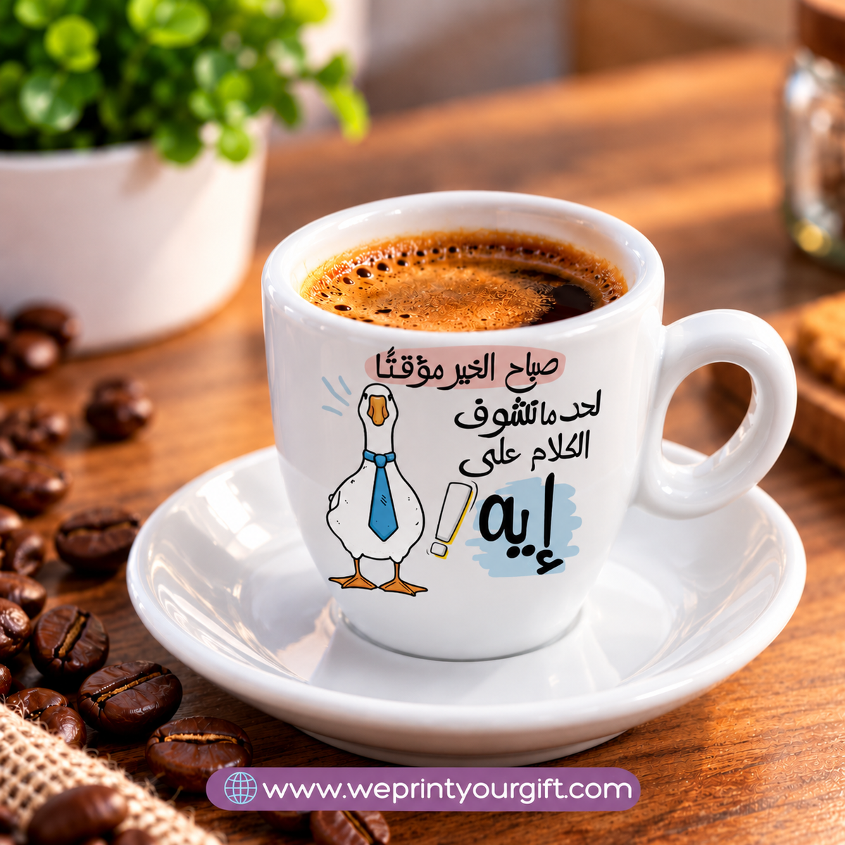 Cute Duck Ceramic Coffee Cups with Saucers – Funny & Playful Designs