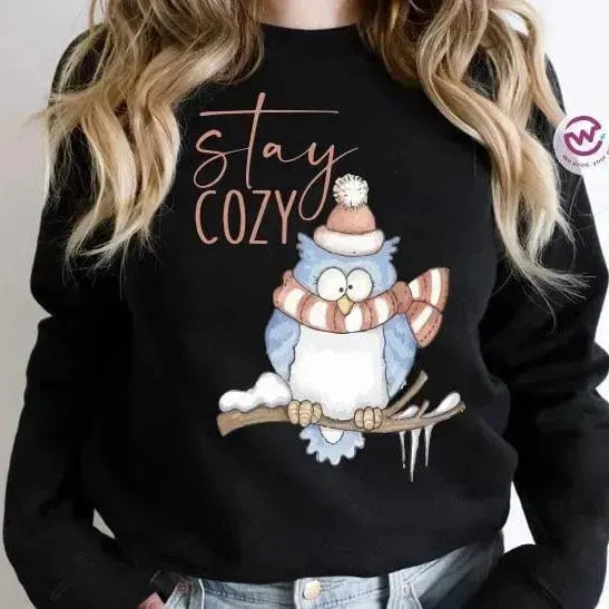 Adult Hoodies - Christmas -Owl - WE PRINT