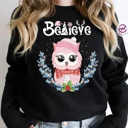 Adult Hoodies - Christmas -Owl - WE PRINT