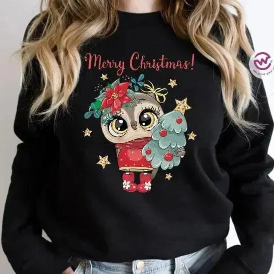 Adult Hoodies - Christmas -Owl - WE PRINT