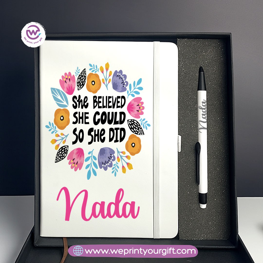 Inspiring Personalized Gift Box with Custom Notebook & Metal Pen