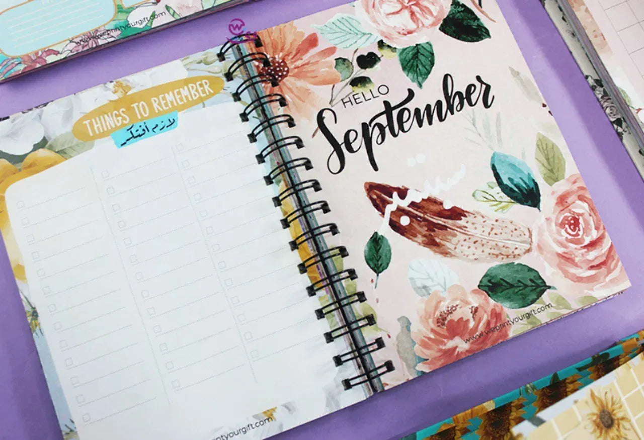 Agenda - ( 91 Papers -182 pages ) -Blooming flowers - WE PRINT