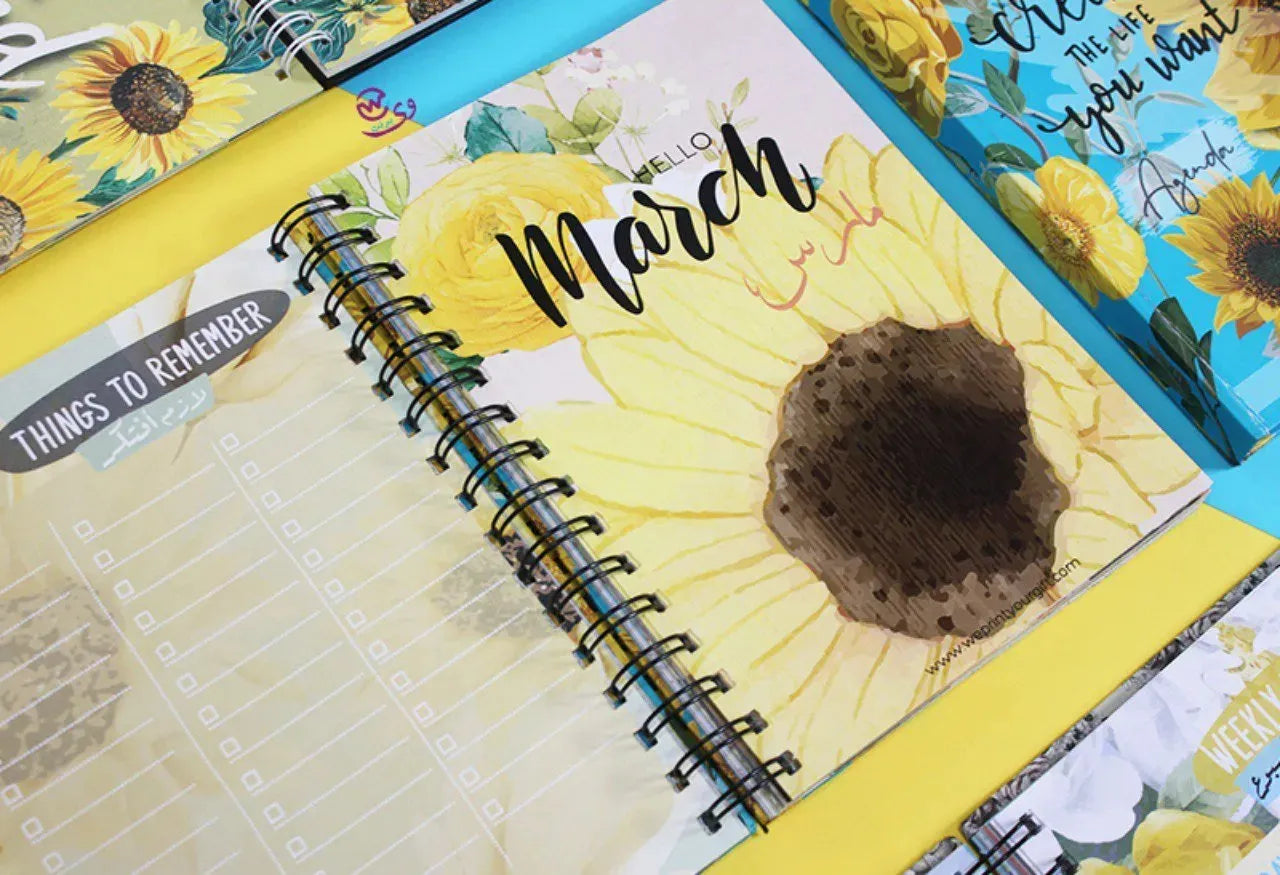 Agenda - ( 91 Papers -182 pages ) -Sunflowers - WE PRINT