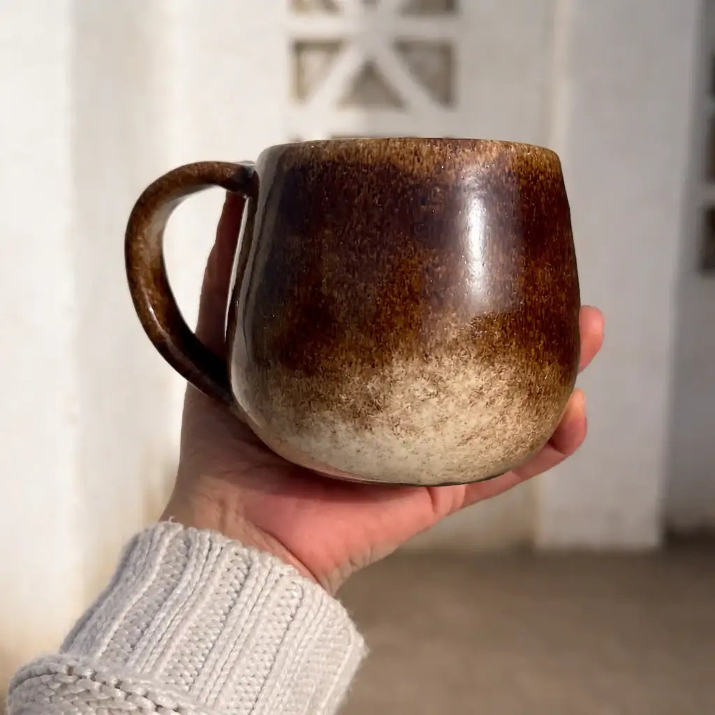 Creamy Brown Handmade Pottery Mug – Customization options - WE PRINT