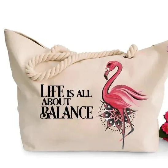 Beach -Bag- Flamingo - WE PRINT