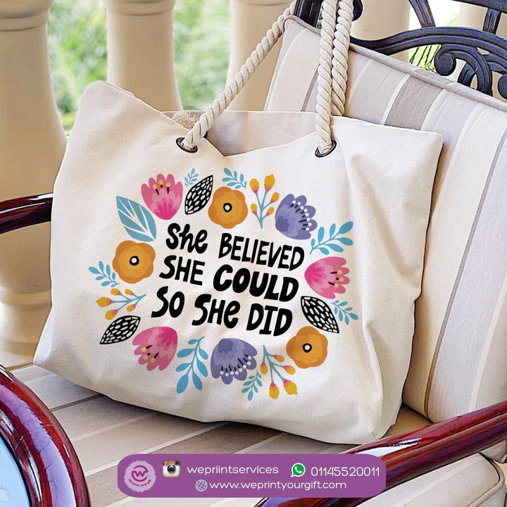 she believed , she could , so she did - beach bag in Egypt  