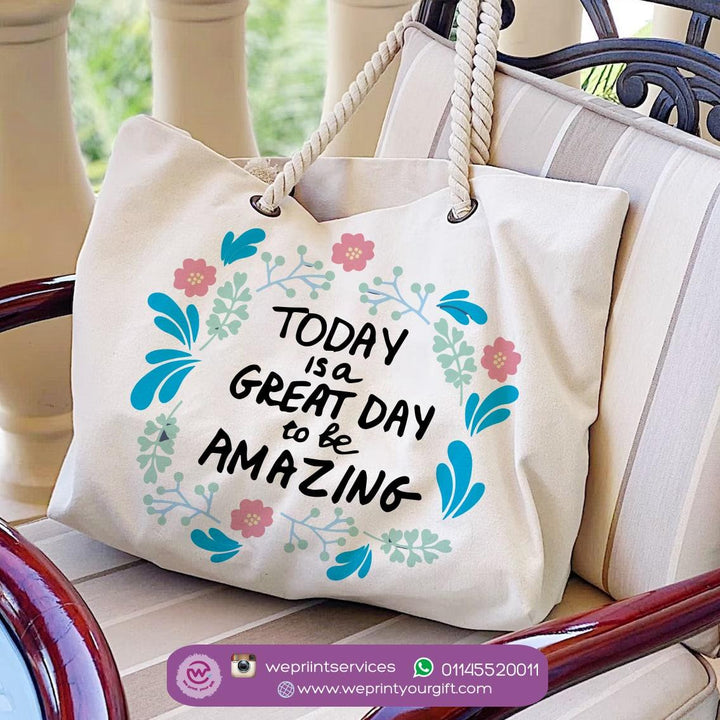 today is great day to be amazing - beach bag in egypt