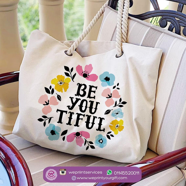 be you tiful - beach bag customized 
