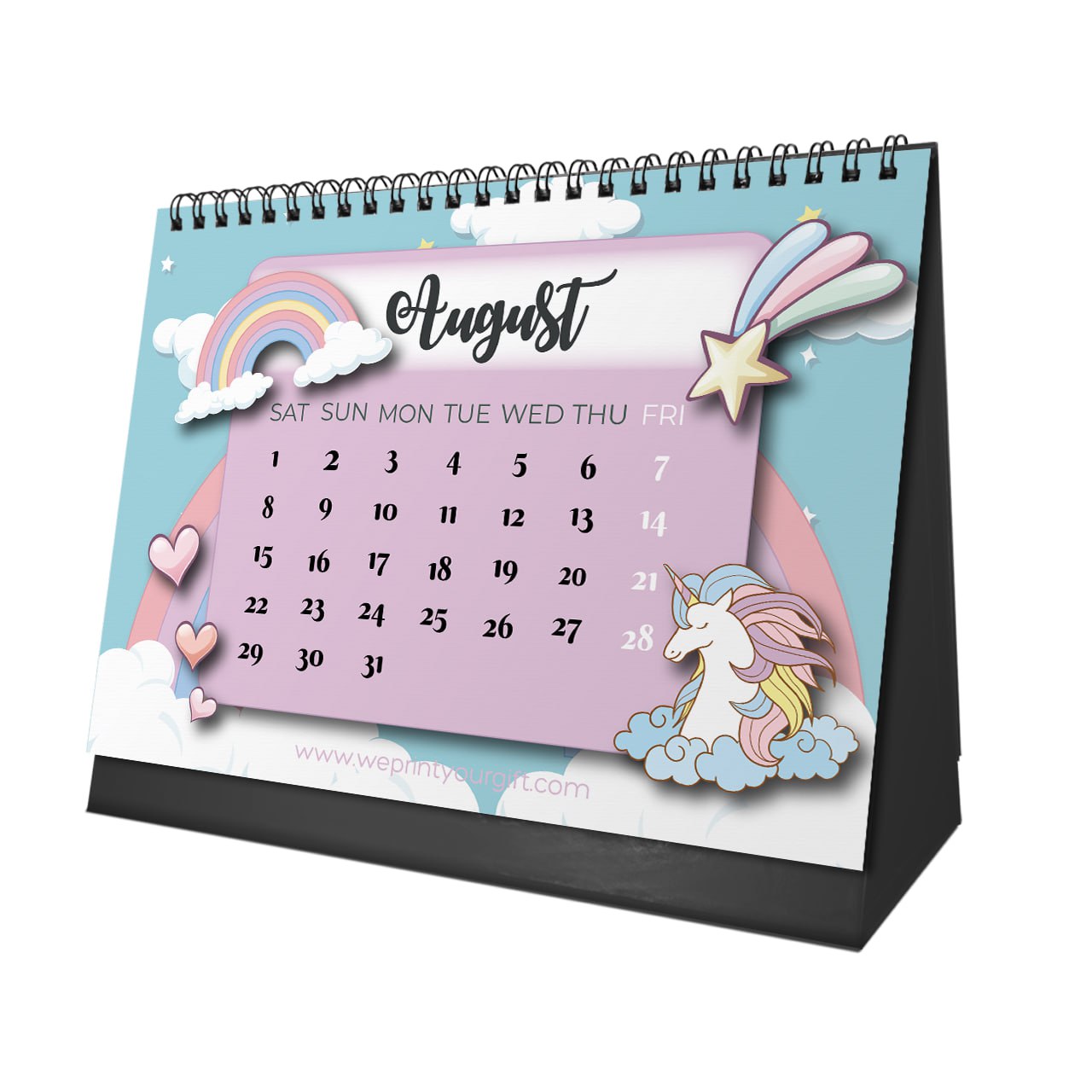 Unicorn Desk Calendar 2026