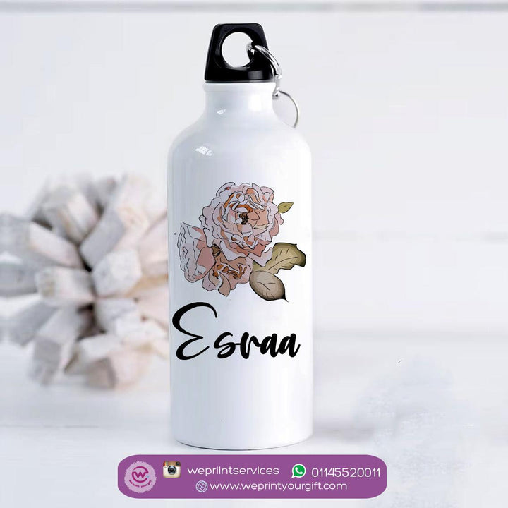 Aluminum Water Bottle - White - Names - weprint.yourgift