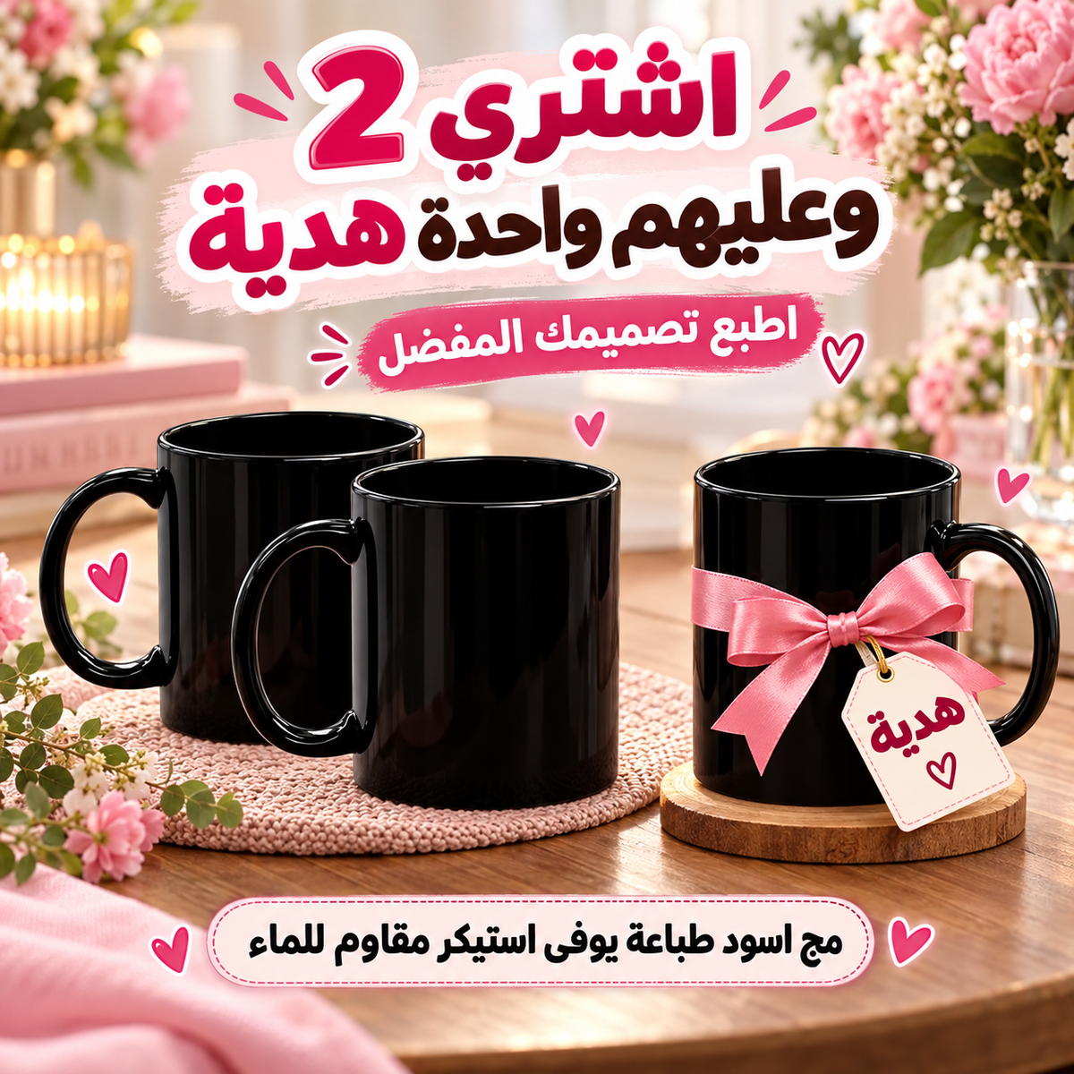 Premium Custom Black Mug - Raised UV Print- Buy 2 Get 1 FREE!