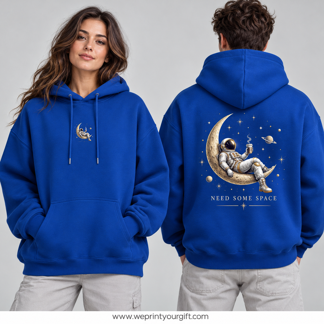 Unisex "Need Some Space" Hoodie - Premium Melton Cotton