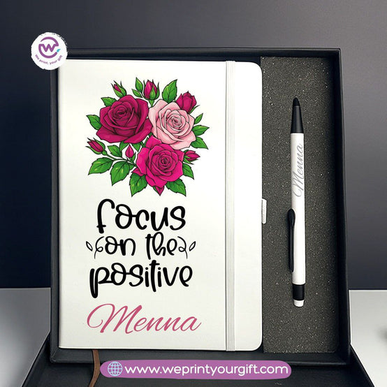 Digital Art Motivational Gift Box – Personalized Notebook & Engraved Pen