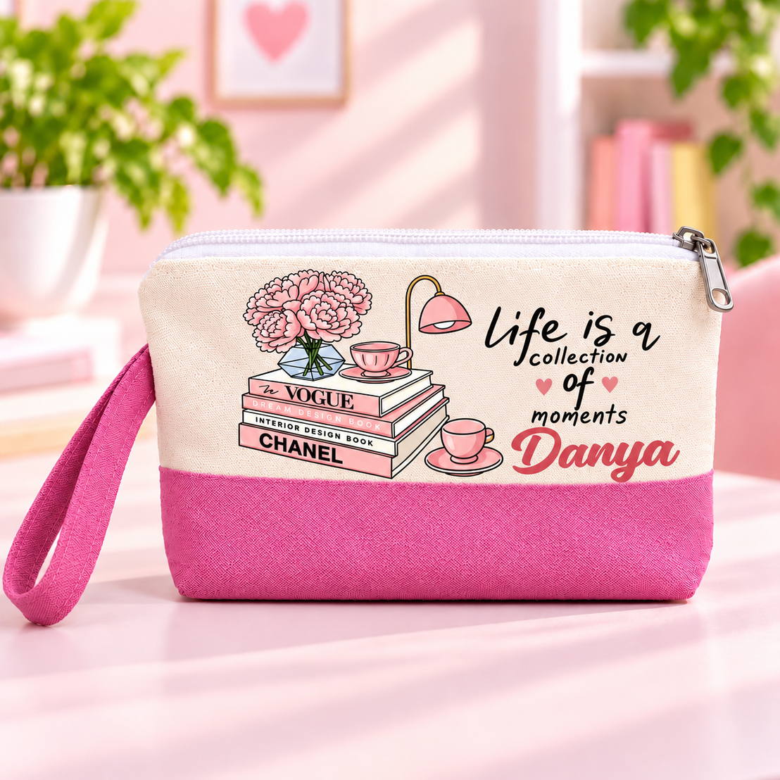 Digital Art Two-Tone Canvas Pencil Case & Makeup Pouch | With Side Handle