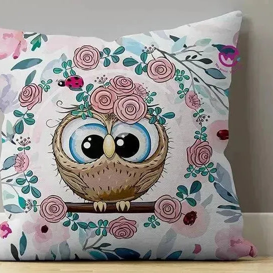 Canvas Cushion-Square Shape - Owls - WE PRINT