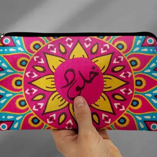 Canvas - Pencil Case -Names & Mandala - WE PRINT
