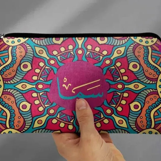 Canvas - Pencil Case -Names & Mandala - WE PRINT
