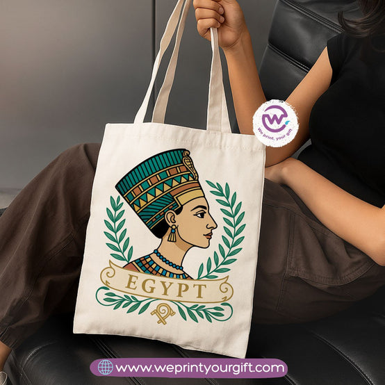 Ancient Egyptian Heritage Canvas Tote Bag – Premium Heavy Fabric