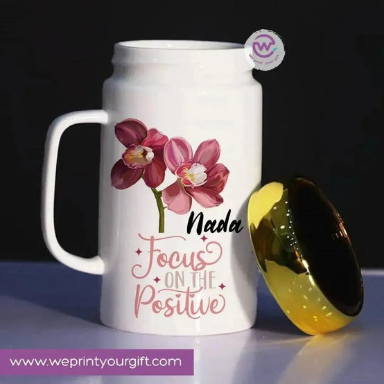 Ceramic Mug With Mirror Lid - Names - WE PRINT