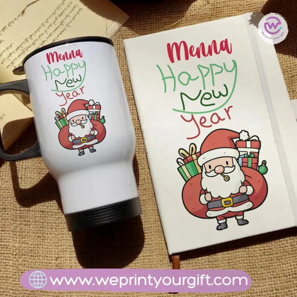 Christmas set (Travel mug +Rubber notebook) - WE PRINT