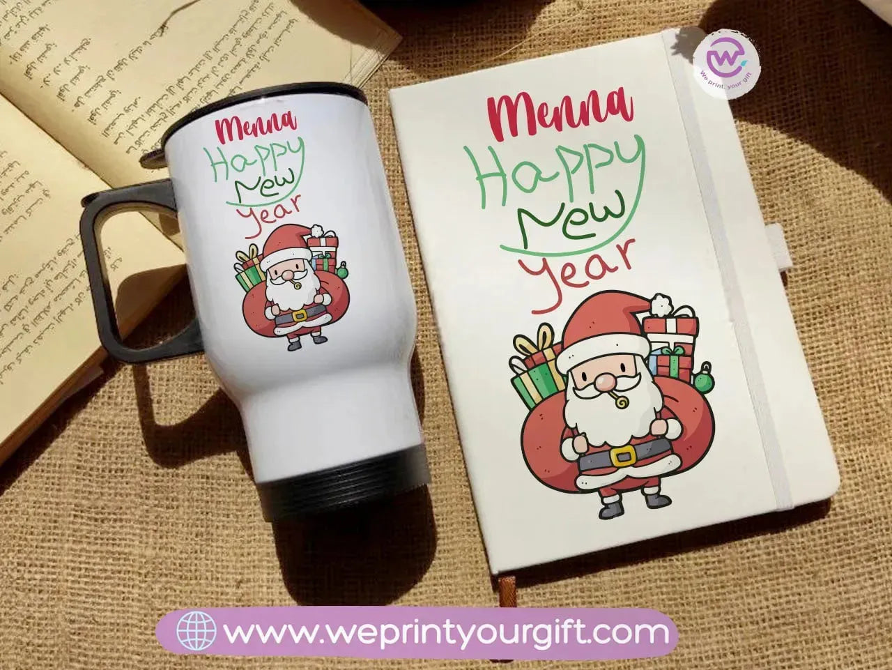 Christmas set (Travel mug +Rubber notebook) - WE PRINT