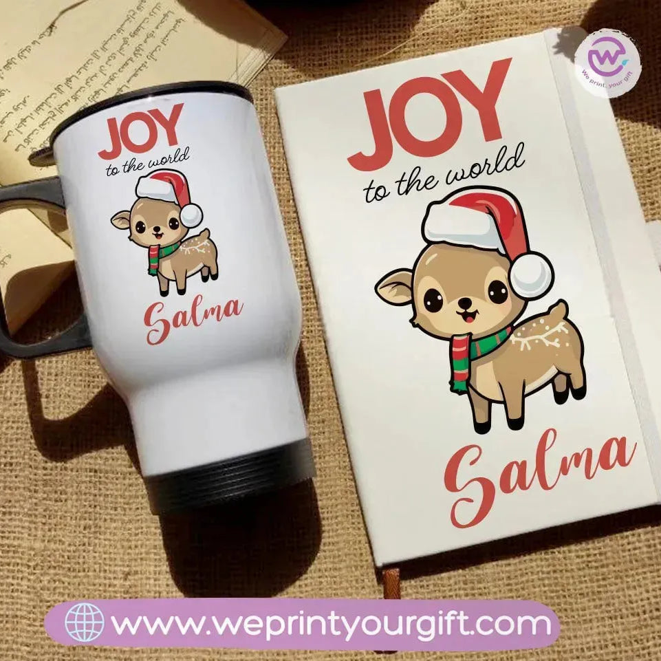 Christmas set (Travel mug +Rubber notebook) - WE PRINT