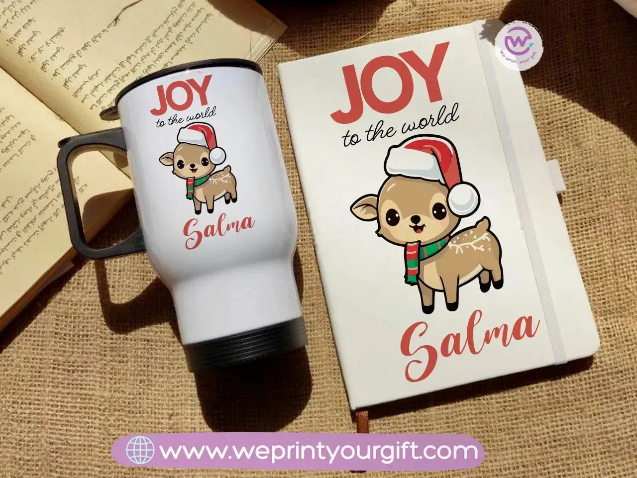 Christmas set (Travel mug +Rubber notebook) - WE PRINT