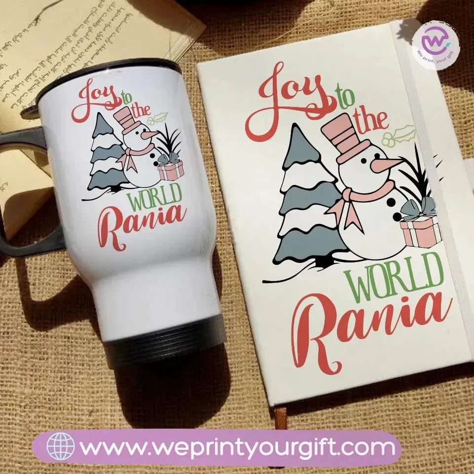 Christmas set (Travel mug +Rubber notebook) - WE PRINT