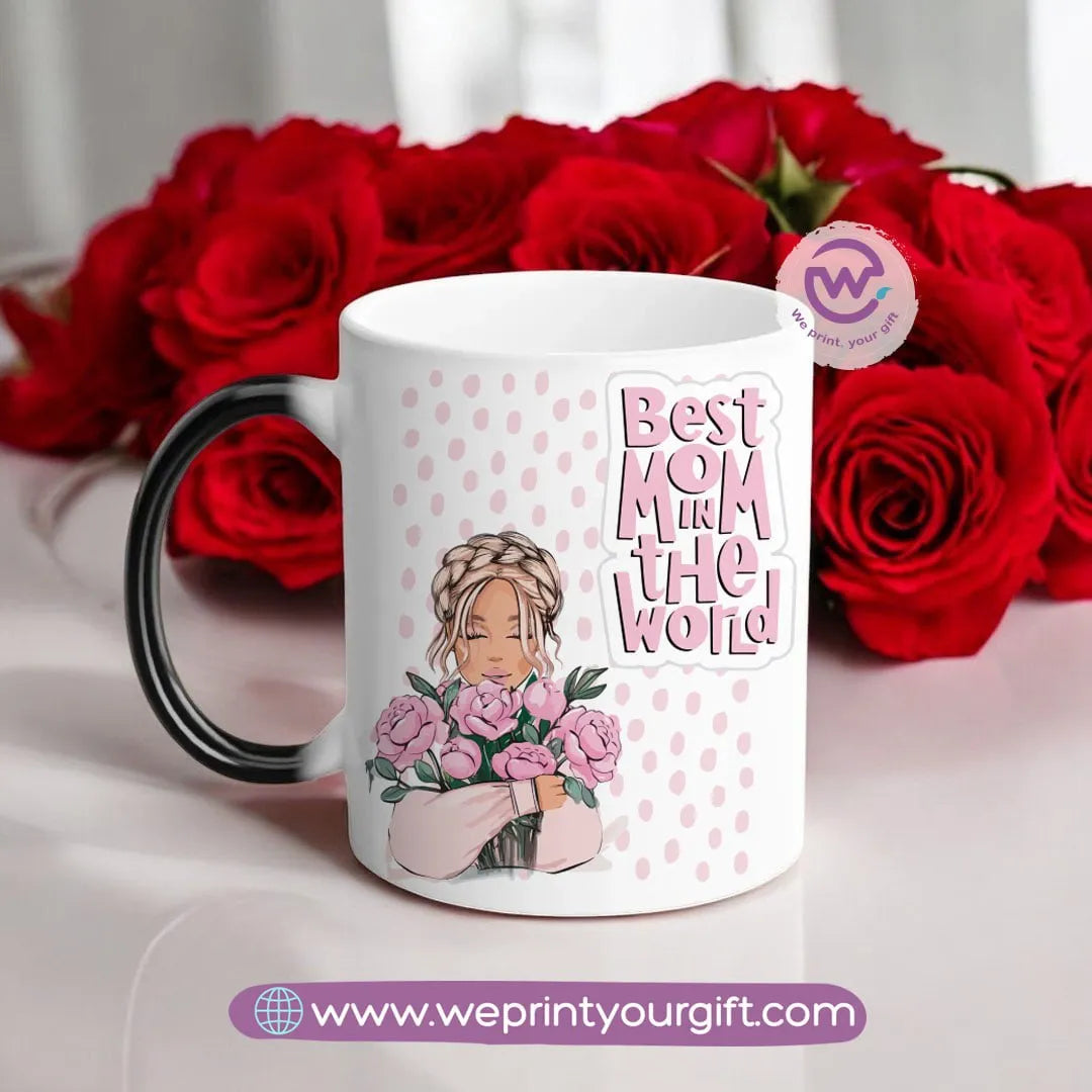 Colored Handle Ceramic Mug- Mom designs - WE PRINT