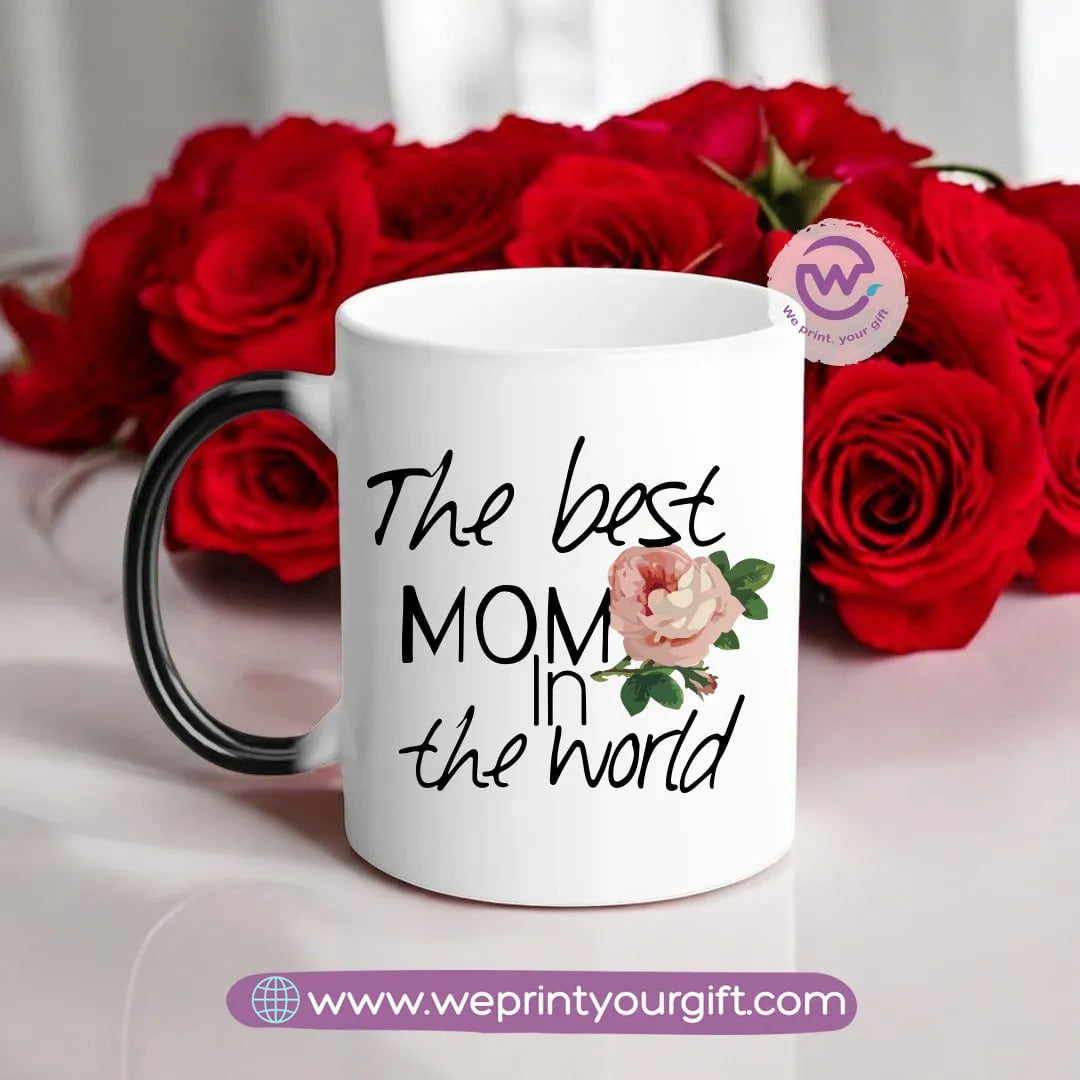 Colored Handle Ceramic Mug- Mom designs - WE PRINT