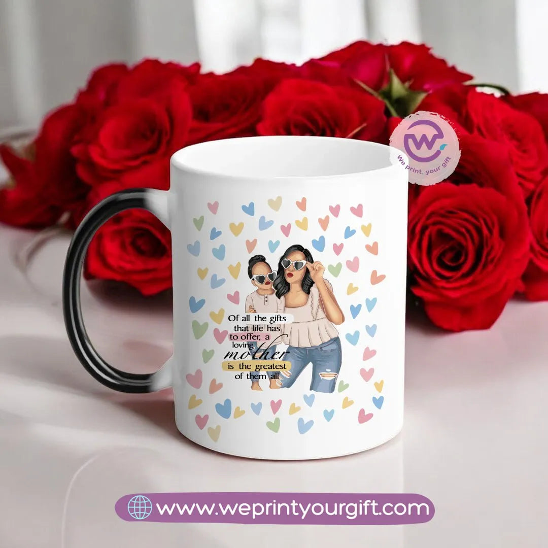 Colored Handle Ceramic Mug- Mom designs - WE PRINT