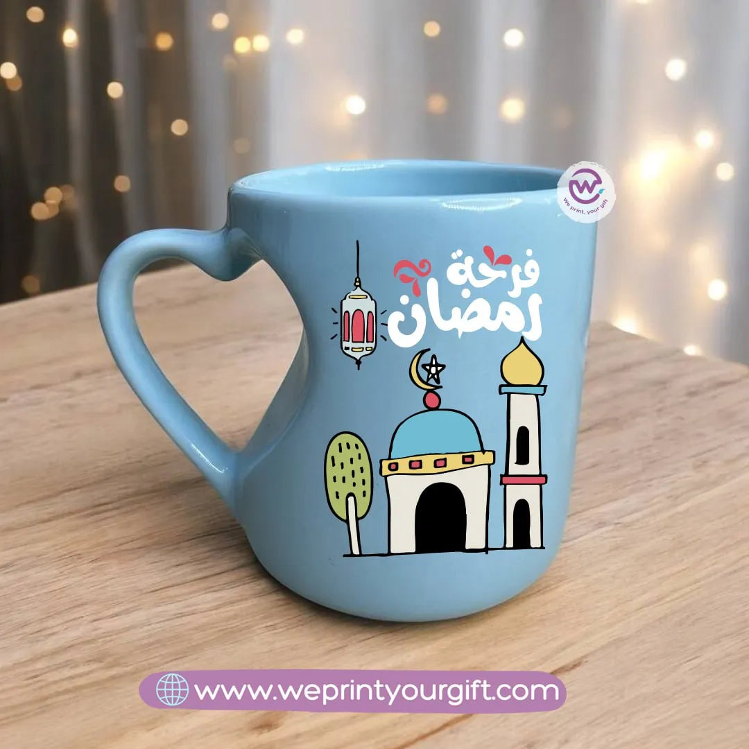 Colored Heart Handle Mug- Ramadan B - WE PRINT