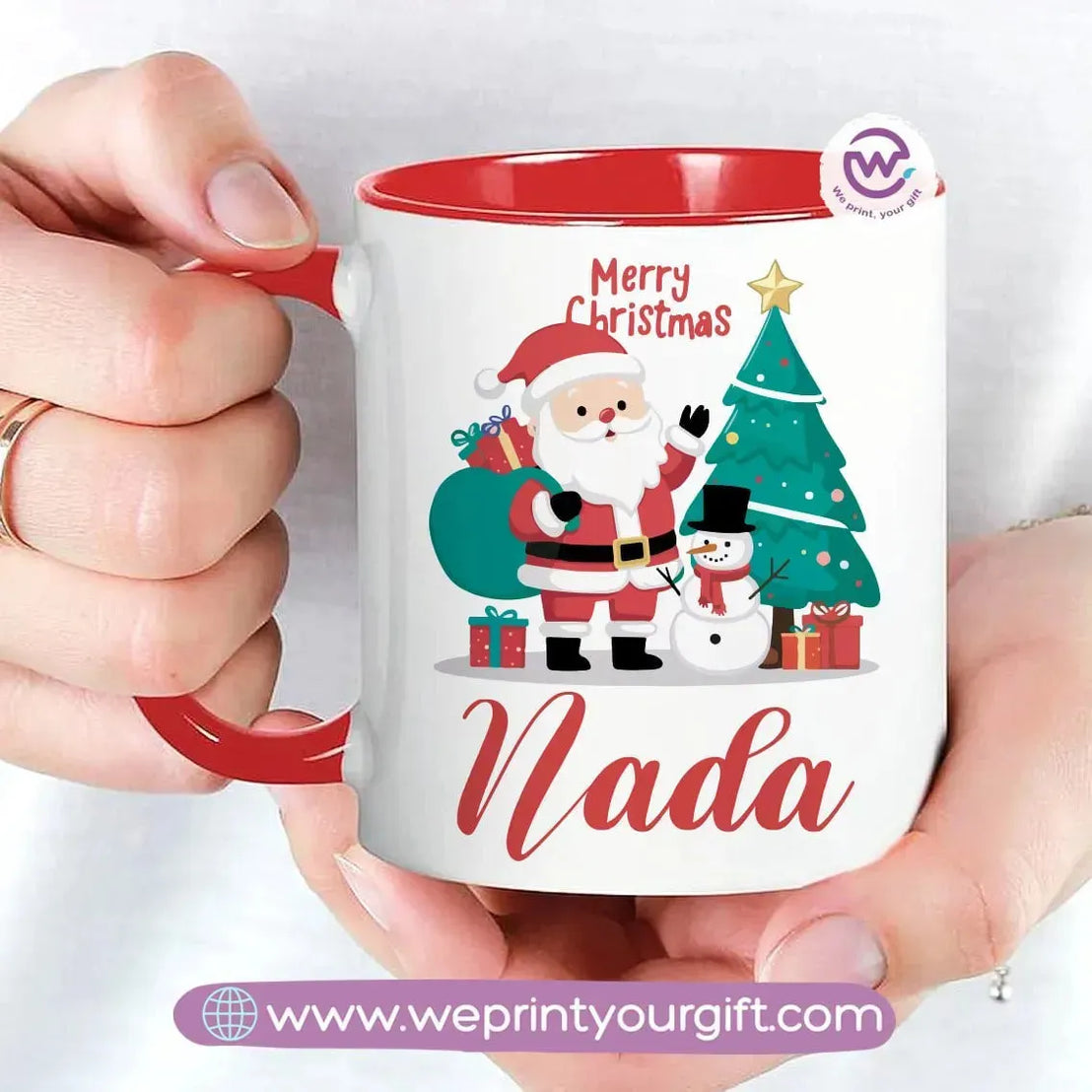 Colored Inside-Handle Mug-Christmas - WE PRINT
