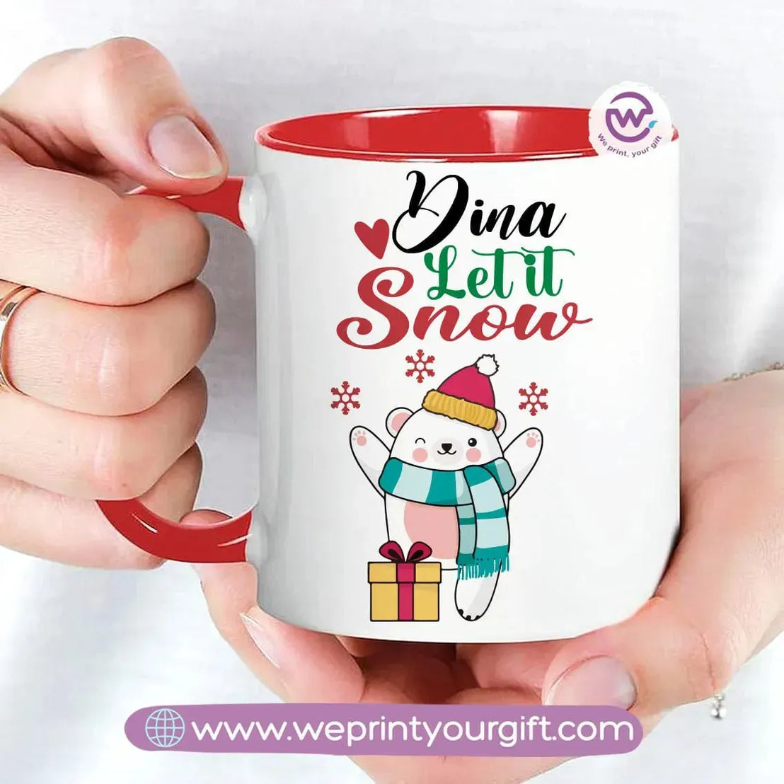 Colored Inside-Handle Mug-Christmas - WE PRINT