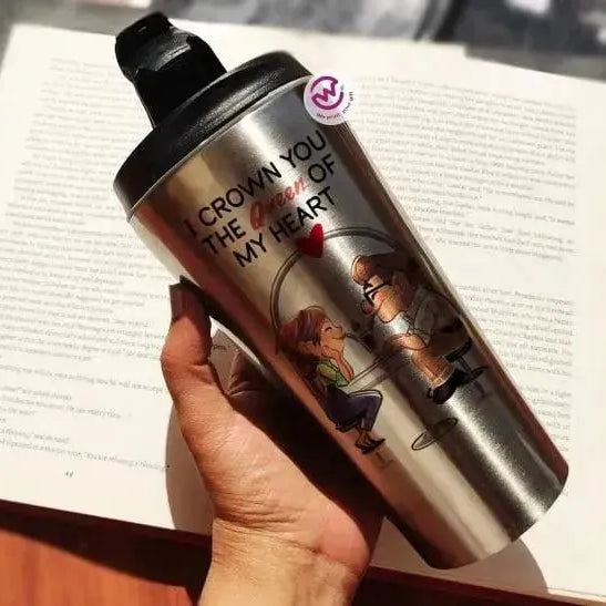 Conical Thermal Starbucks Mug -silver- Valentine's Day - WE PRINT