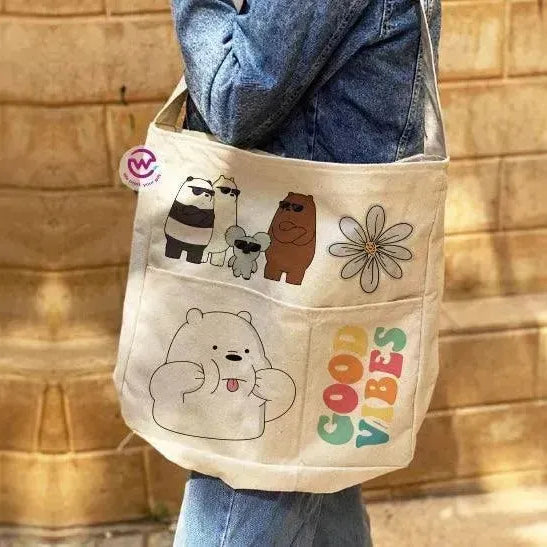 Custom bag- Cross Tote Bag - Three Bears - WE PRINT