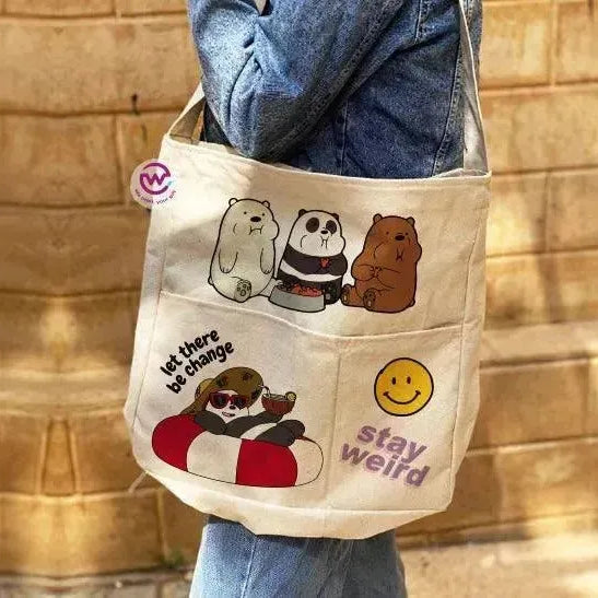 Custom bag- Cross Tote Bag - Three Bears - WE PRINT