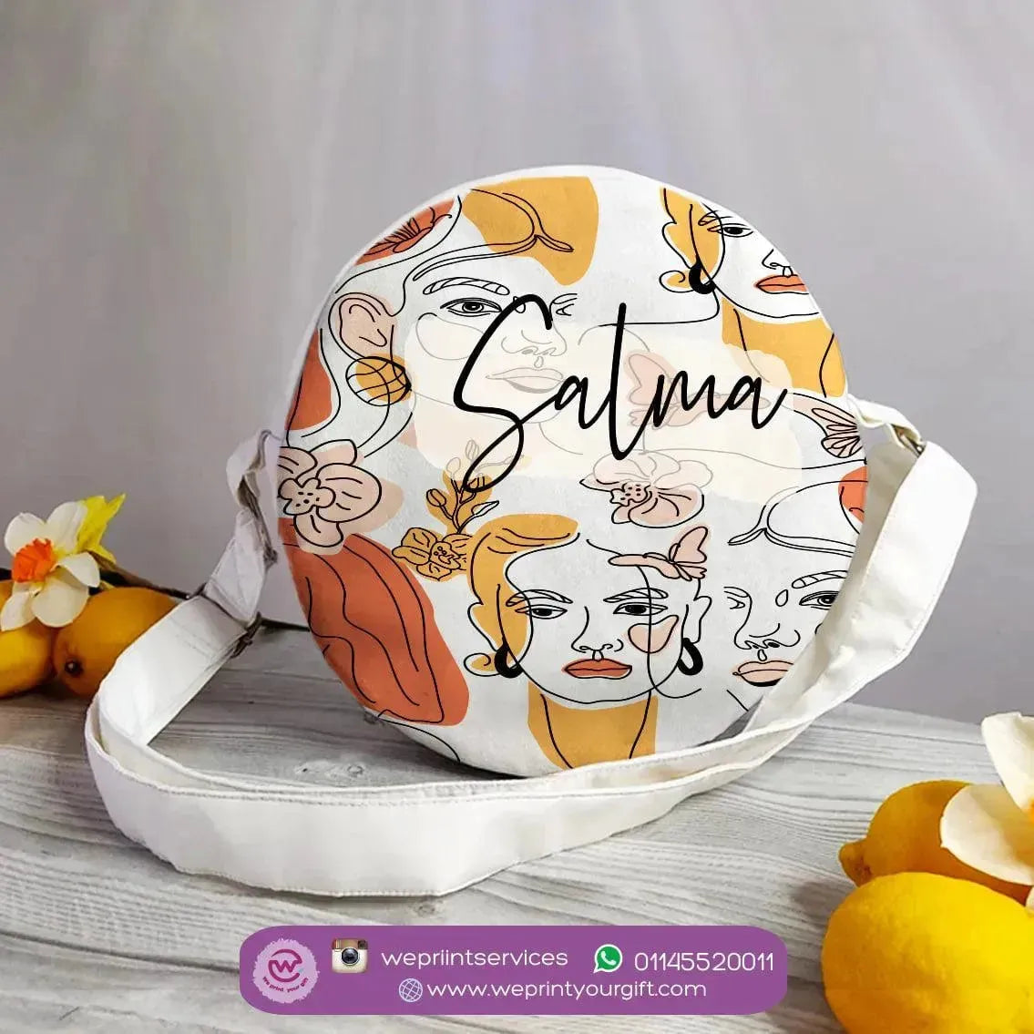 Custom Bag- Round Bag - One Line Art - WE PRINT