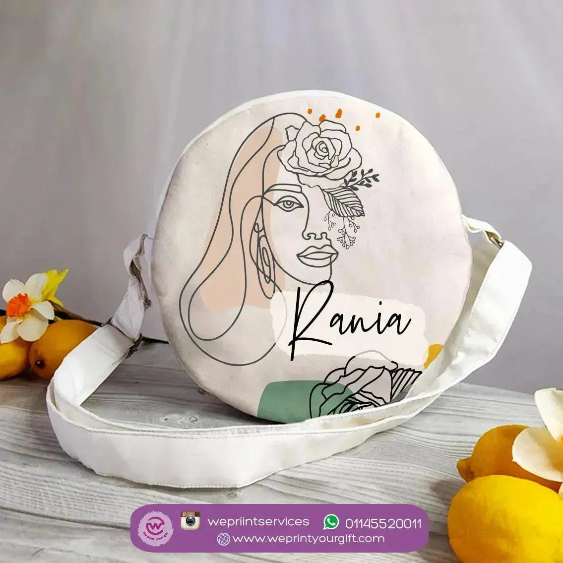 Custom Bag- Round Bag - One Line Art - WE PRINT