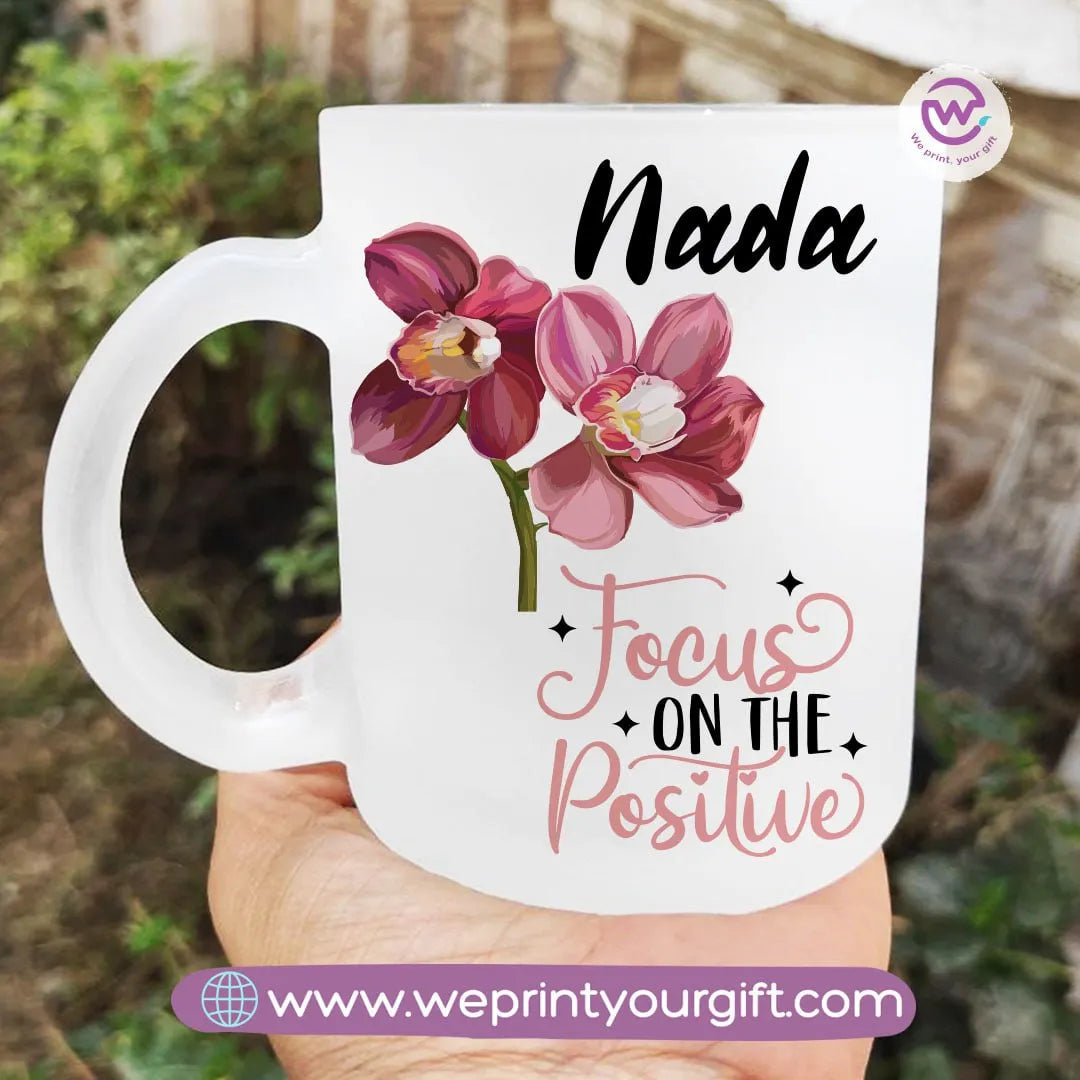 Custom Mug-Matt Glass Mug- Floral - WE PRINT