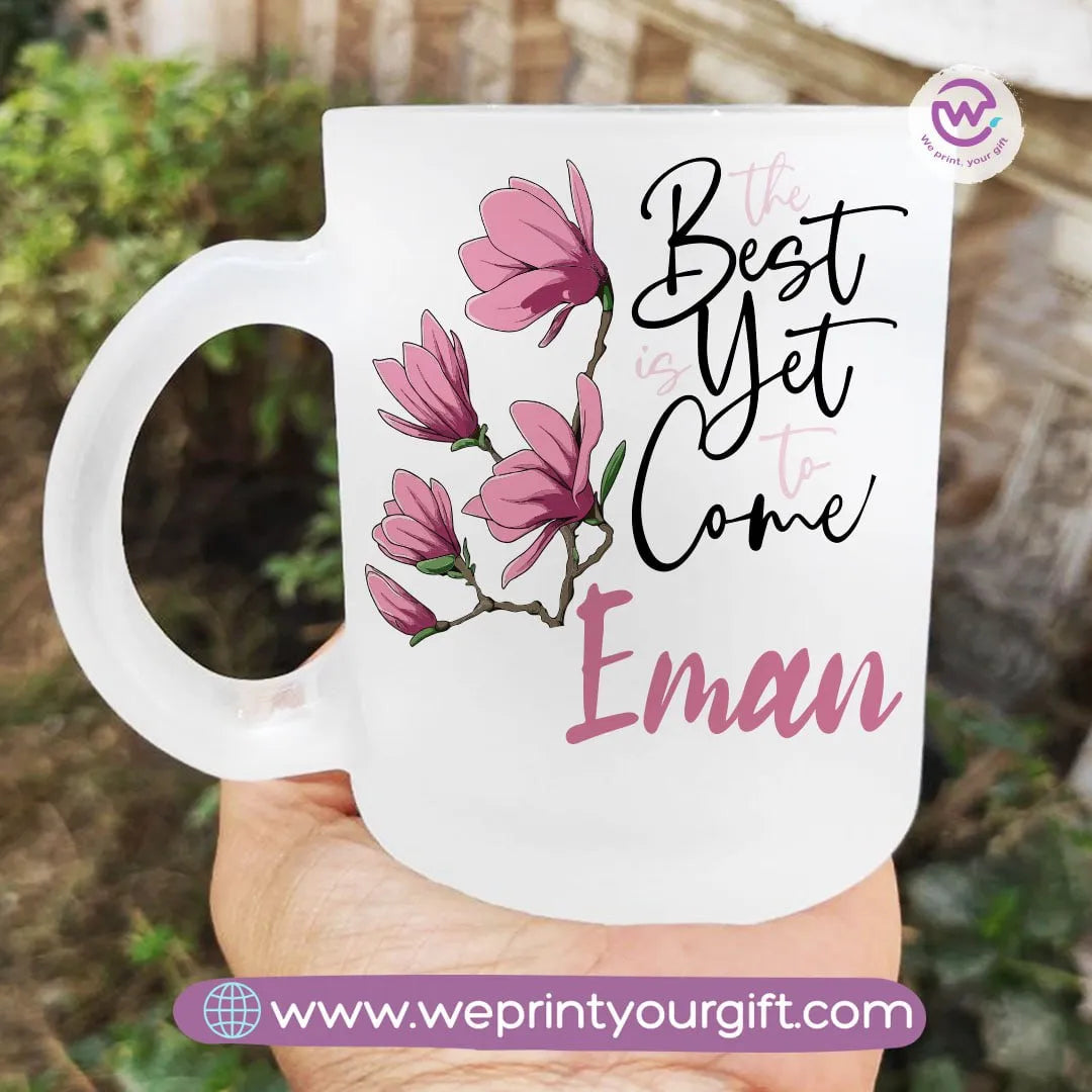 Custom Mug-Matt Glass Mug- Floral - WE PRINT