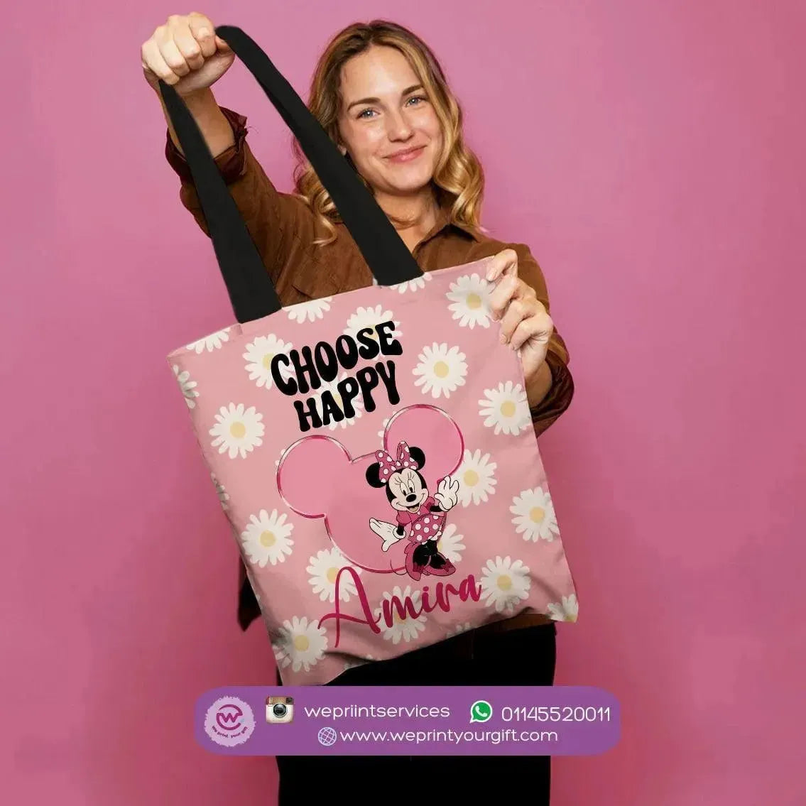 custom tote bag- Canvas - Minnie Mouse - WE PRINT