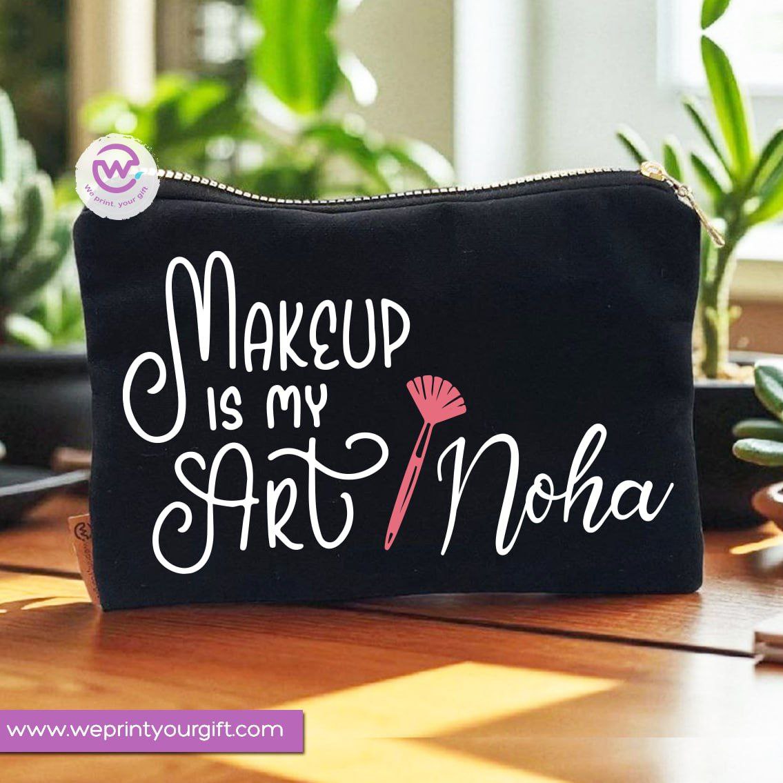 Makeup Tools Theme Makeup Bag & Pencil Case – Stylish Cotton Pouch